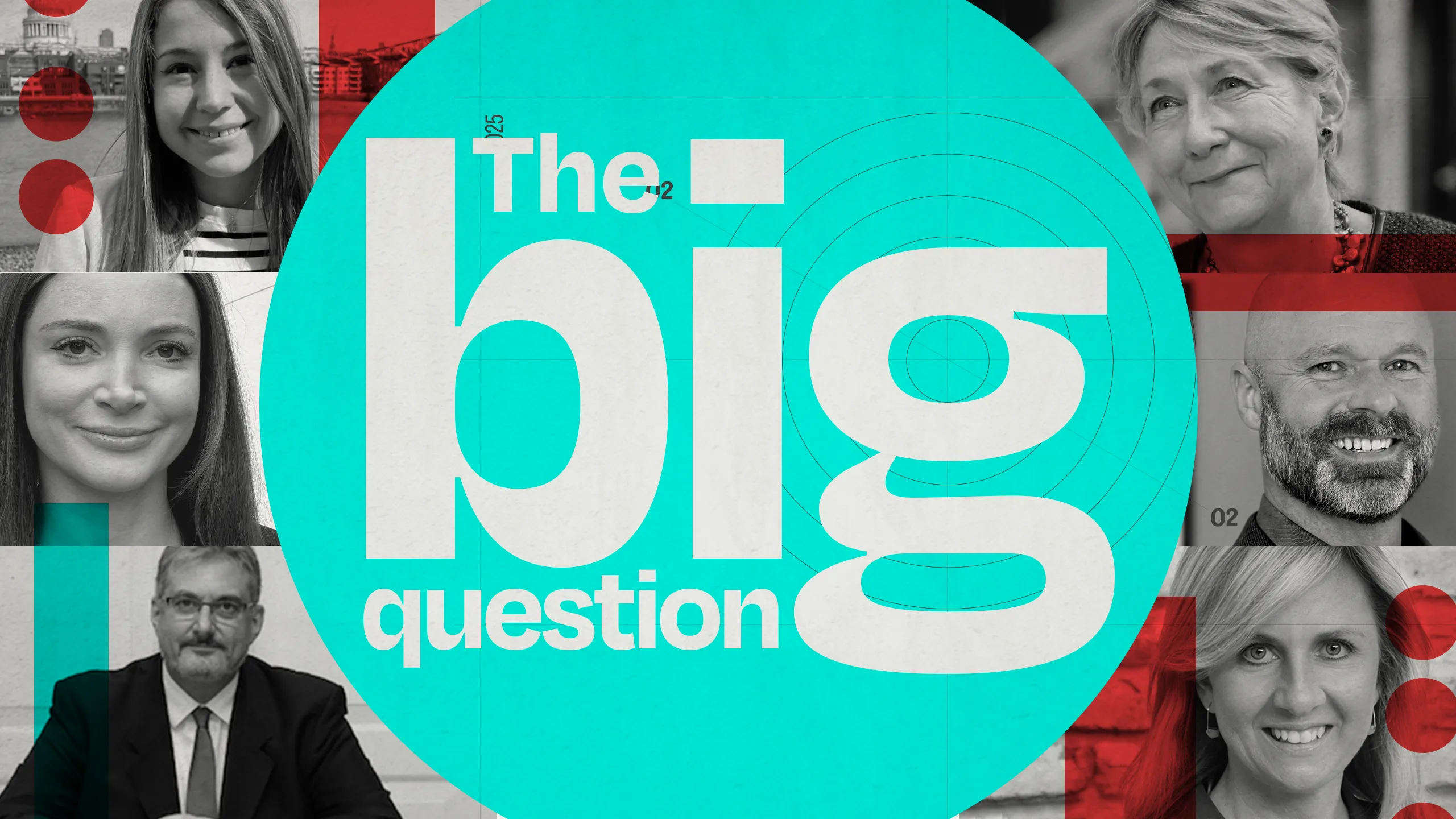 The big question logo, with pictures of Gabriela Weiss Clarke, head of communications, PRCA  Gavin Ellwood, executive chair at Ellwood Atfield  Lindsay Williams, managing director, The Media Coach, and a former broadcast and financial journalist  Sarah Leembruggen, managing director of The Works Search  Alastair McCapra, chief executive, CIPR  Charlotte Bradshaw, founder, Bradshaw Search
