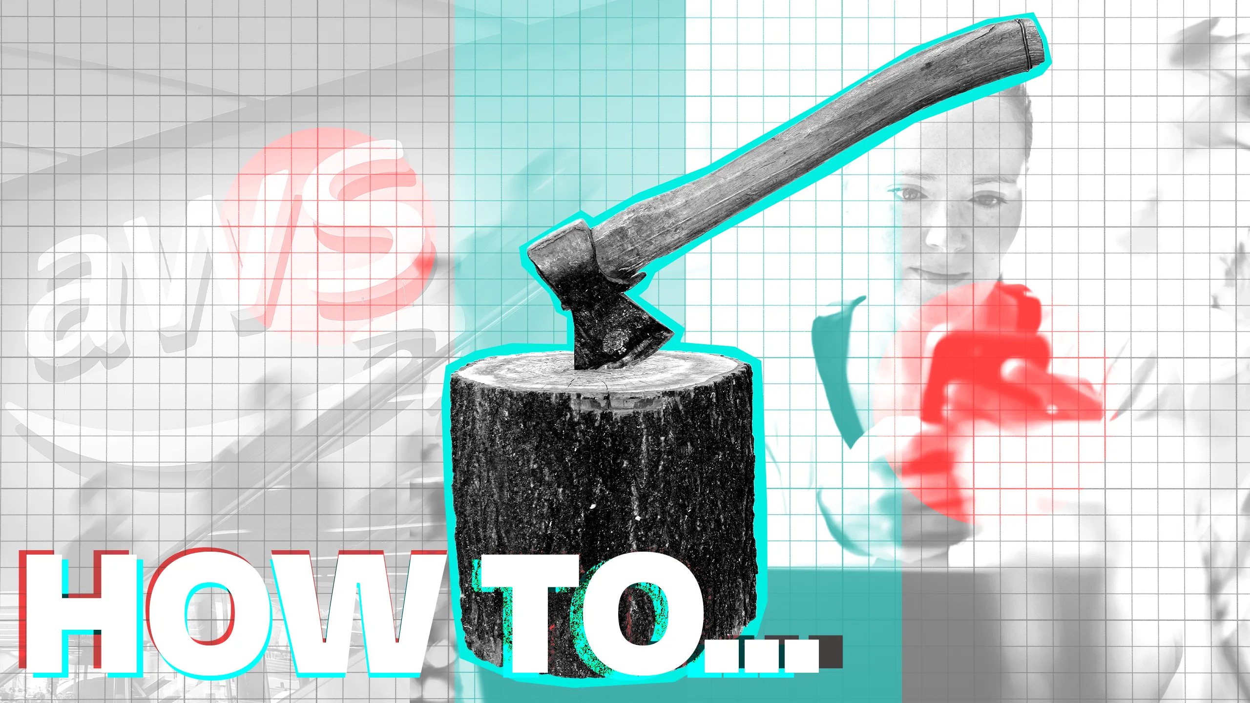 How to photo with AWS sign and an axe