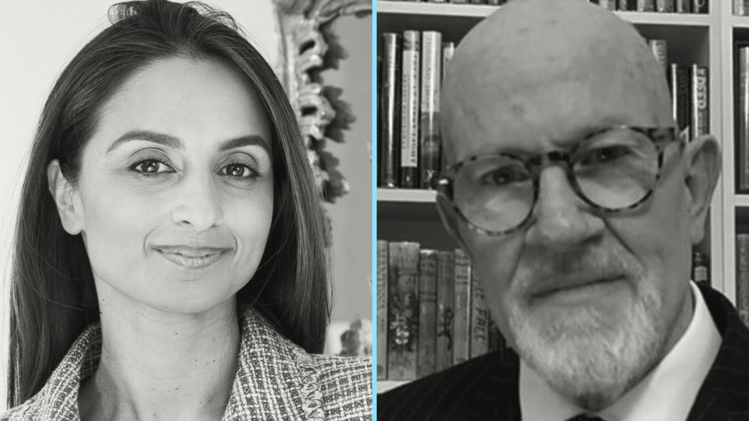 Stitched together image of Farzana Baduel and Gerald Bowey