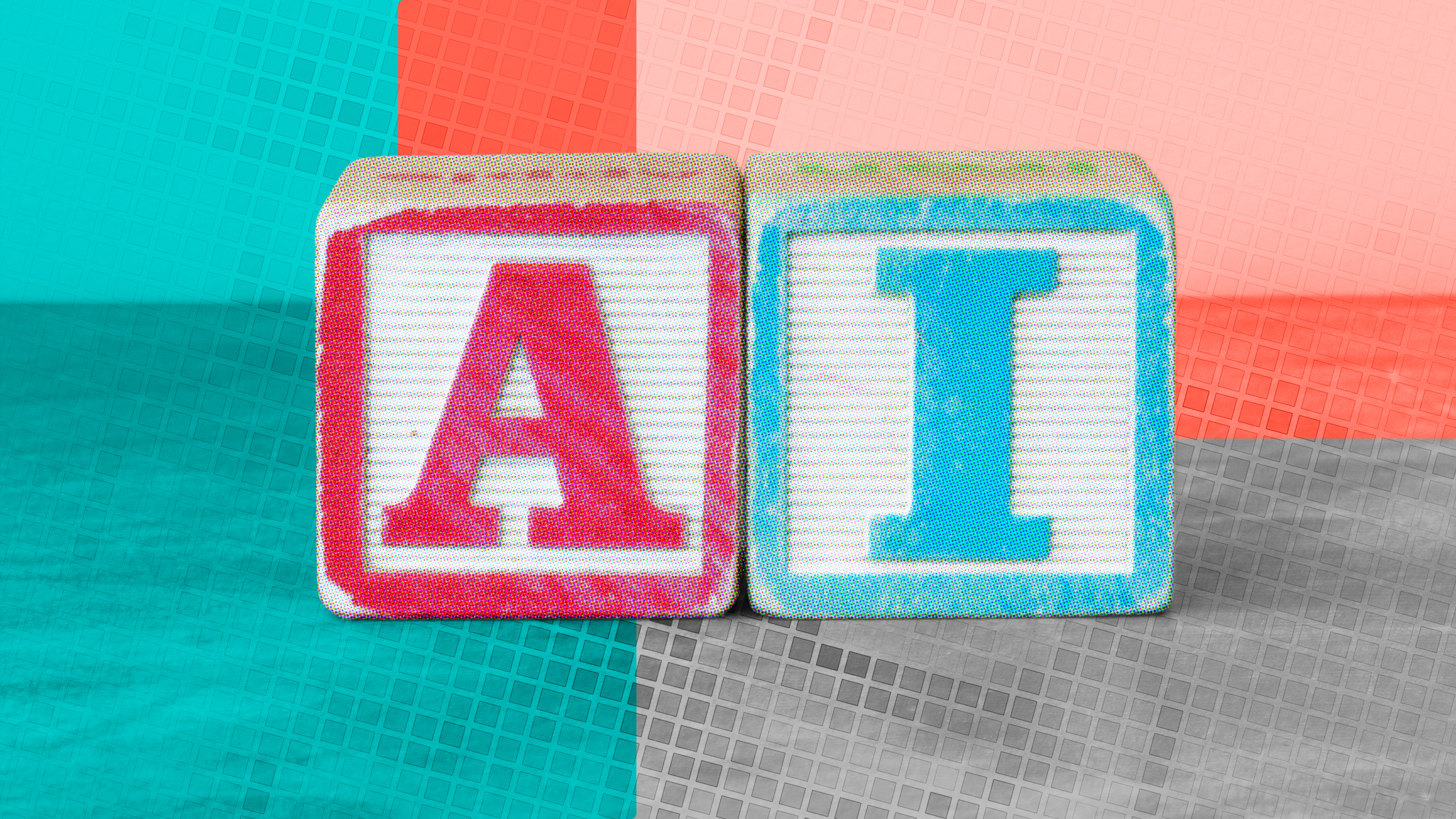 Building blocks spelling out AI