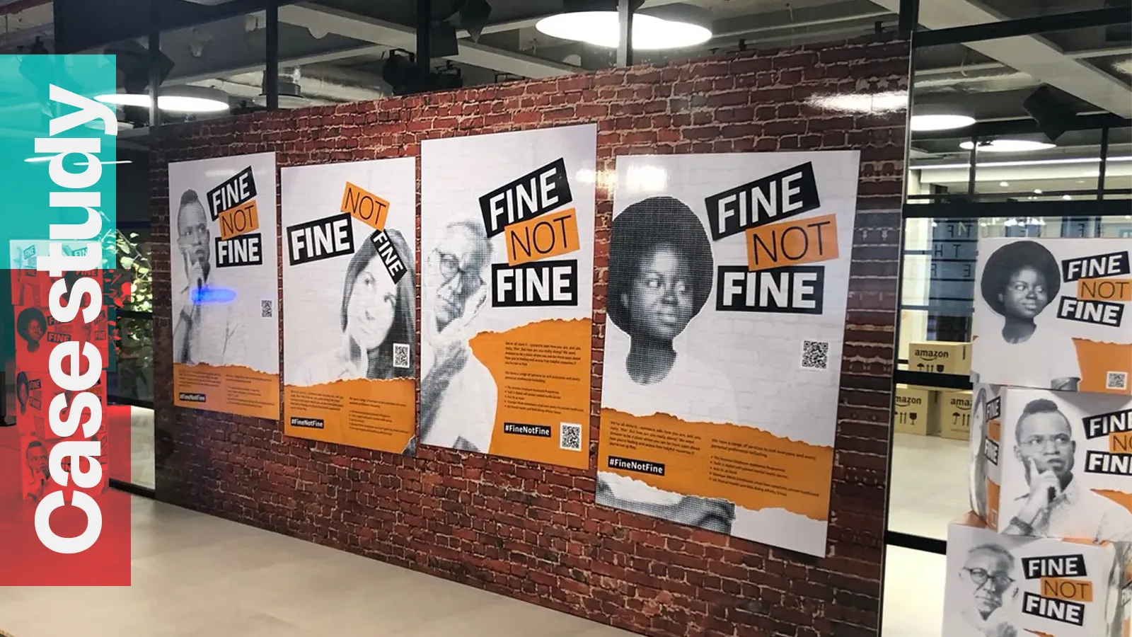 Display of the Fine not fine campaign in room